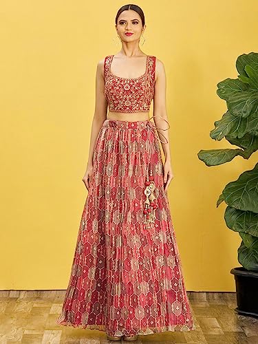 Readymade A Line Wedding Bridesmaid Lehenga With Choli And Dupatta, Party, Festive Wear For Women3