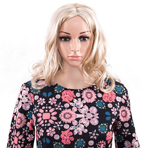 Tech-P 25" Long Wave Blond Wig - Women Curly, Wavy Fashion Wig - High Quality Synthetic Wigs for Cosplay, Halloween, Theater & More