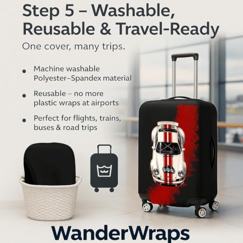Image of Spendex Polyester Protective Luggage Cover | Hard Luggage Trolley Bag Cover | Washable | Dust Proof | S /M /L - Combo | Rallye