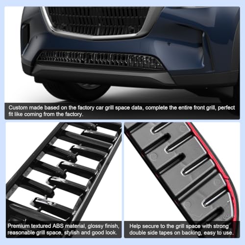 Image of CDEFG 2Pcs for 2025 2026 Mazda CX-90 Front Grill Mesh Inserts Trims | Front Bottom Grille Guard for 2026 Mazda CX90 (Turbo /Turbo S / PHEV) Car Exterior Accessories ABS Material