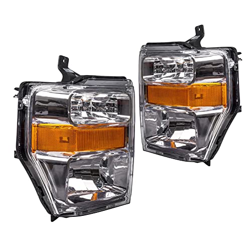 KAX Headlight Assembly Set Pair, Compatible with 2008-2010 F-Superduty F250 F-350 F-450 Headlights Light Head Lamp, Ford 8C3Z 13008 A Ford 8C3Z13008A Ford 8C3Z13008B Ford 8C3Z 13008 B