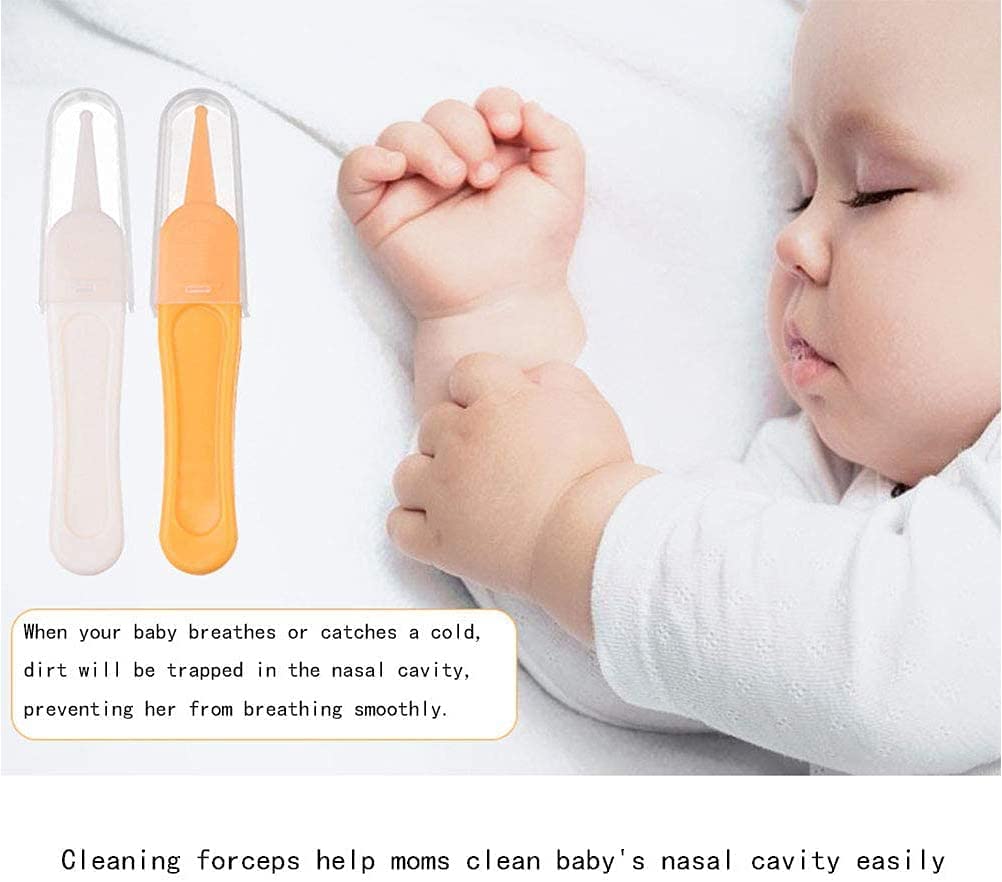 Lot de 6 pinces de nettoyage du nez pour bébé - Rondes - Pour les tout-petits - Pour les oreilles du nez et du nombril - Design tendance