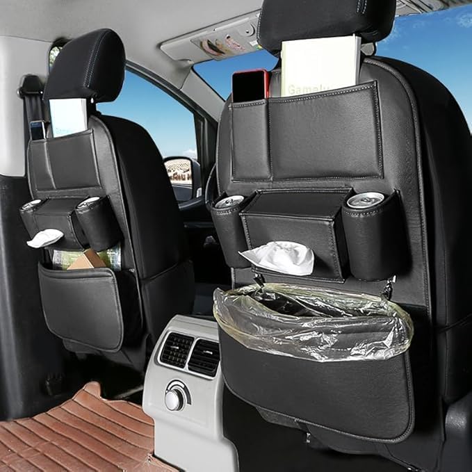 Miniatura 7 de SENYAZON Organizador universal para asiento de automóvil, 4 generación, organizador mejorado de asiento trasero de automóvil, impermeable, de piel