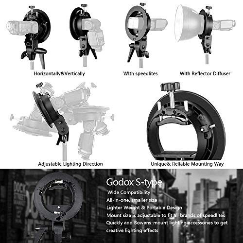GODOX 31.5 * 31.5"/80x80cm Foldable Softbox kit with S-Type Bracket Bowens Mount Holder for Camera Flash Speedlight Studio Photography