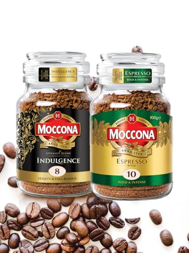 Image of Moccona Indulgence + Espresso Instant Coffee 200gm (100gm x 2) | Premium Imported Coffee | Freeze-Dried | Arabica & Robusta Blend