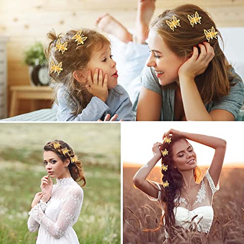 Salocy 3D Moving Butterfly Hair Clips Metal Gold Moving Wings Butterfly Hair Accessories 10Pcs Hair Barrettes Hair Styling Accessories For Women And Girls #TOP1