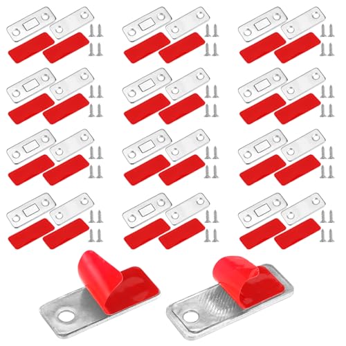 12 Piezas Imanes Puertas Armario, Ultra Sottile Inoxidable Magnetico Porta di Chiusura per Armadio, Autoadhesivos Imanes Pestillos Magnéticos Fuertes para Puerta, Muebles, Gabinete, Cocina, Ventana