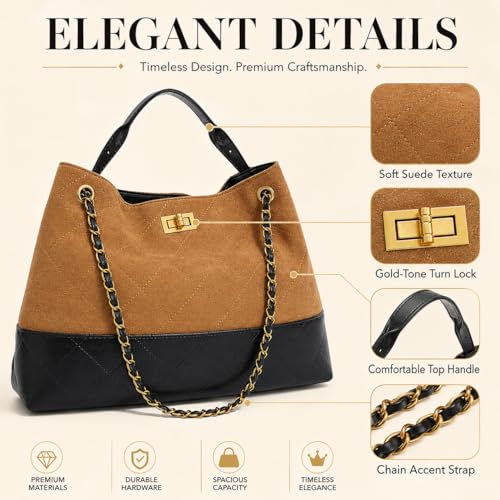Bolso Tote Dos Tonos Acolchado para Mujer miniatura 5