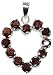 Produktbild Granat Schmuck (Anhänger) Granat Anhänger Granat Herz mit zwölf facettierten ca. 5 mm großen Granaten Größe ca. 30 mm 925er Sterling-Silber Modellnummer 4928A