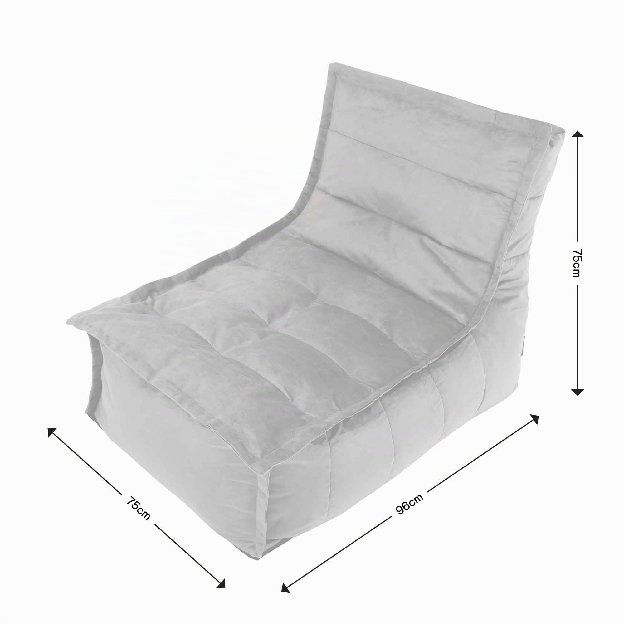 Icon Dolce Sitzsack-Liege für Erwachsene, Olivgrün, Flauschiger Samtstoff, Riesen Sitzsack Samt mit Füllung, Bean Bag Chair, Bequemer Sessel Wohnzimmer, Lounge, Schlafzimmer, Büro
