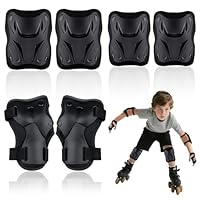 6er Set Knieschoner Kinder, Schoner Inliner Kinder mit Ellenbogenschützer und Handgelenkschoner für 7-11 Jahre, Protektoren Set für Skateboard, Fahrrad, Roller & Rollschuhe