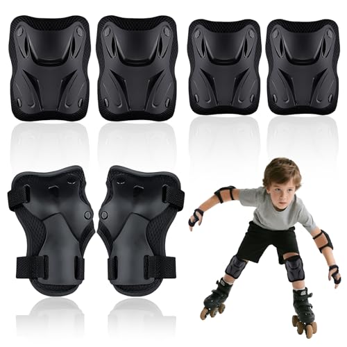 6er Set Knieschoner Kinder, Schoner Inliner Kinder mit Ellenbogenschützer und Handgelenkschoner für 7-11 Jahre, Protektoren Set für Skateboard, Fahrrad, Roller & Rollschuhe 6er Set Knieschoner Kinder, Schoner Inliner Kinder mit Ellenbogenschützer und Handgelenkschoner für 7-11 Jahre, Protektoren Set für Skateboard, Fahrrad, Roller & Rollschuhe