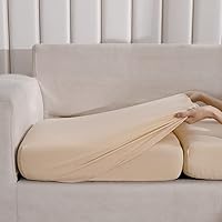 Vista 3 de HOOBUY Funda de cojín impermeable para sofá, 2 piezas, elástica para sofá, protector de muebles con elástico, adecuado para sofá biplaza, sofá de 2