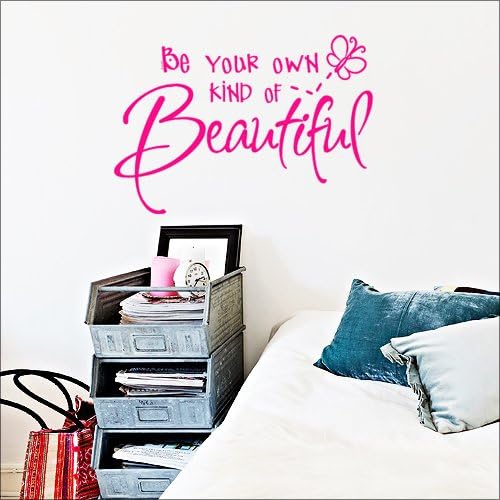 HomeEvolution Be Your Own Kind of Beautiful Peel and Stick Wall Decals Sticker(Hot Pink)