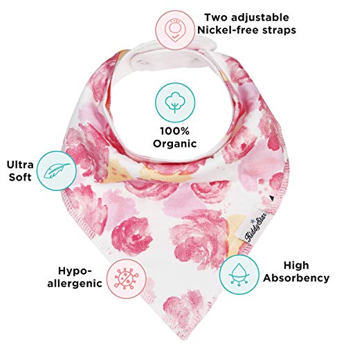 Baby Bandana Drool Bibs For Girls, Pack Of 10 Bib Set With Snaps For Drooling, Teething And Feeding, Baby Drool Bibs With Adjustable Snaps Soft And Absorbent Bibs By Kiddystar #TOP4