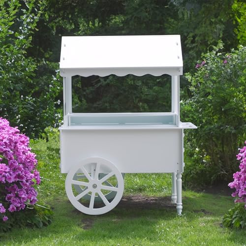Candy Cart for Party - Cake Stand - Dessert cart - Decorated with Wheels for Birthdays Wedding - Easy to Assemble Vintage Candy Cart.