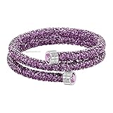 pulsera swarovski crystaldust Crystaldust Heart - Pulsera doble con diseño de corazón, color morado