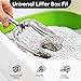 Cat Litter Scoop, Metal Cat Scooper, Plastic Handle Scoop, Sifting Shovel for Christmas – Heavy Duty Aluminum Alloy Litter Box Scoop with Deep Mesh, Design for Easy Waste Removal and Cleaning(Gray)
