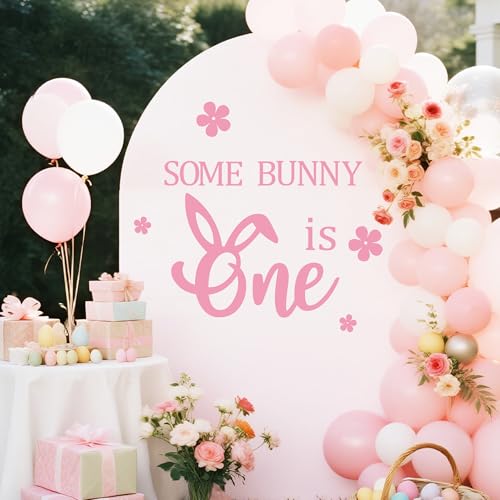 Adorno adhesivo pared Some Bunny is One color rosa miniatura 4