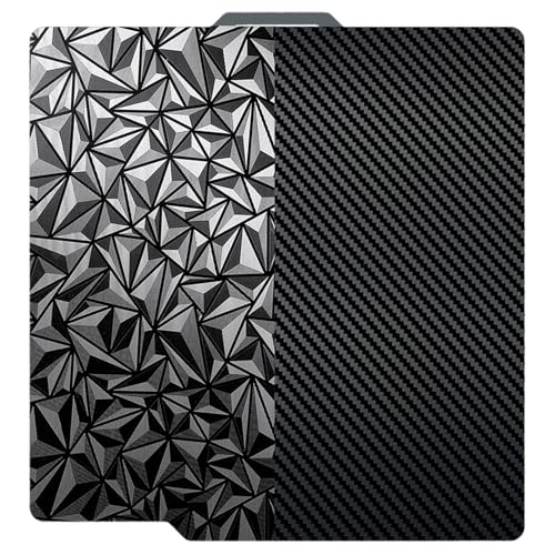 Image of JUUPINE 3D Printer Build Plate for Bambu Lab X2D /X1 /X1C /X1E /P1P /P1S /P2S /A1 3D Printer,Diamond PEO+Carbon Fiber PET Surface 257x257mm Spring Steel Plate,Double Sided Flexible Sheet Heatingbed Platform.