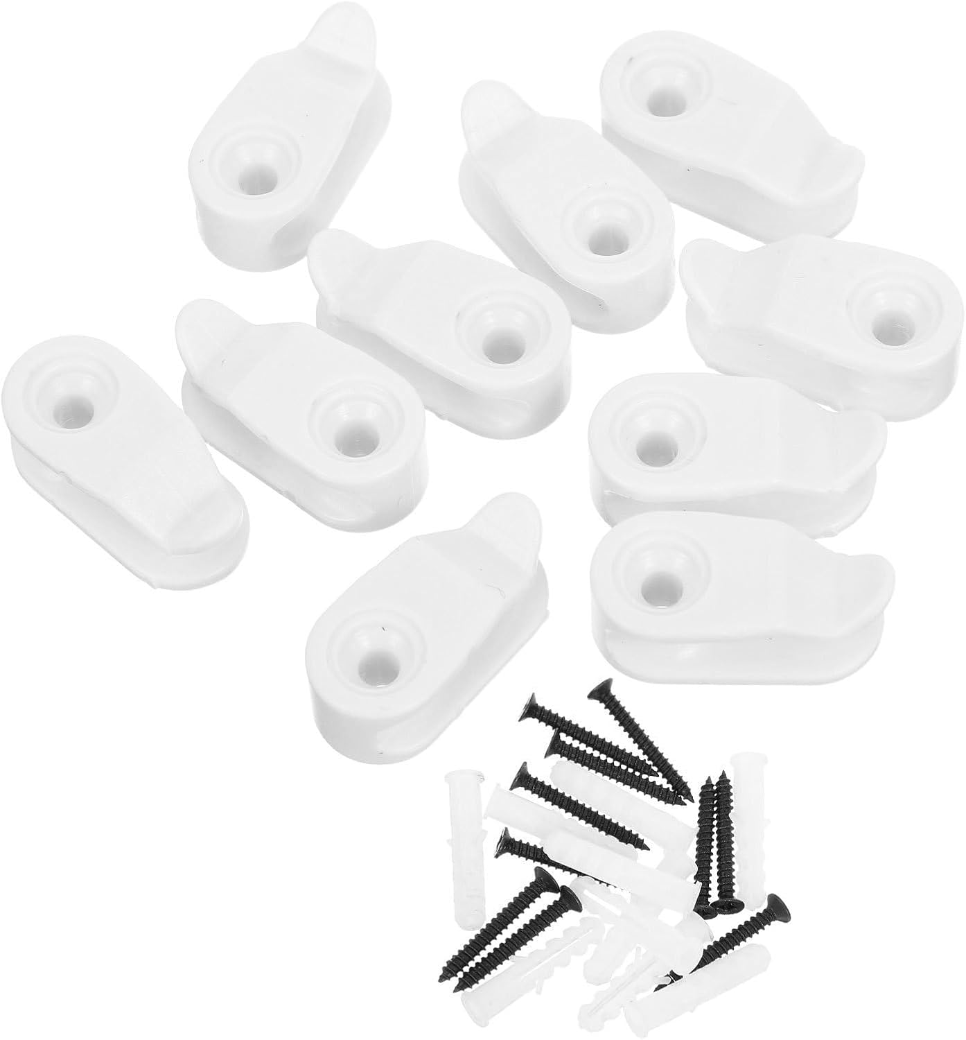 PRETYZOOM 10 Sets Outdoor String Light Clips, White Plastic Wave Hooks