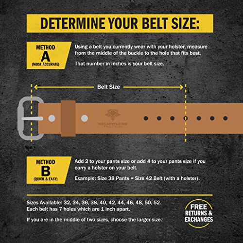 The "Double Tap" Leather Gun Belt | Made In Usa | Gun Belt For Men | 14 Oz Full Grain Leather Ccw Belt #TOP3