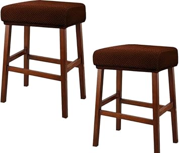Stool Covers Rectangular Set of 2/4, Chair Seat Covers Rectangle, Vanity Stool Covers Stretch Washable Bar Stool Slipcover Bench Seat Protector with Elastic BandsR3,2pack