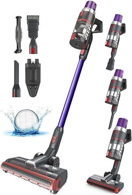 JASHEN 26KPa 10-in-1 Cordless Vacuum Cleaner V16 350W Stick&Handheld Vacuum with Speed Auto Mode,Up to 45 min Runtime,Bed Brush/Dusting/Crevice Tool