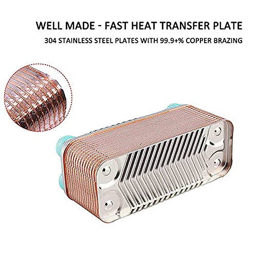 Aizyr 20/30/40 Plates Heat Exchanger Wort Chiller, Stainless Steel Beer Wort Chiller Cooler With Copper Homebrew Beer Cooler Tools,40 Plates #TOP3