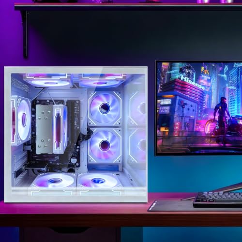 Image of suevery Prebuilt Gaming PC, AMD Ryzen5 4Cores,Up to 3.7G | White, DDR4 8G RAM, 256G SSD, Wi-Fi 6, Desktop Computer