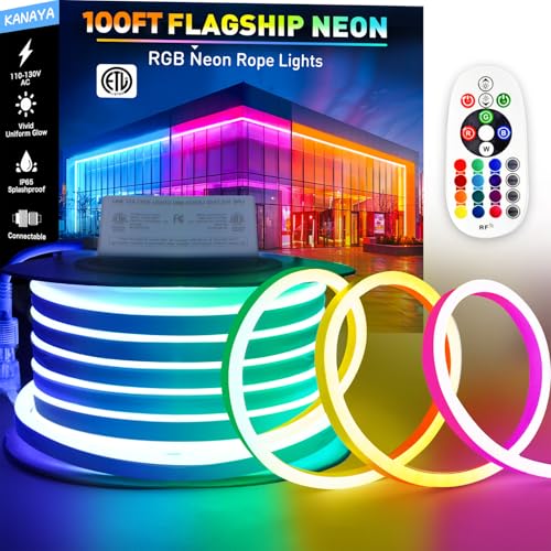 KANAYA 100ft RGB Led Neon Rope Lights ETL Listed
