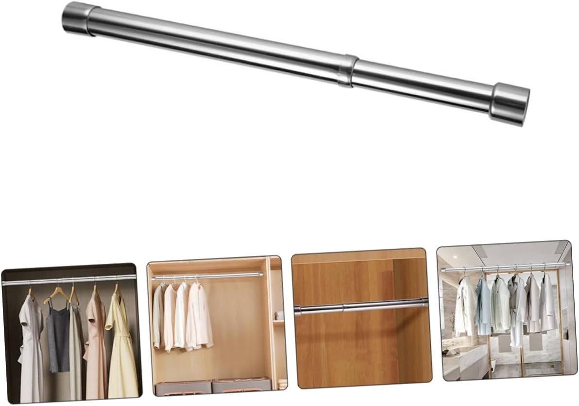 Alipis Stainless Steel Retractable Clothes Rail Adjustable Tension Pole for Closet Bathroom and Shower Use No Drill Installation Versatile Clothesline and Curtain Rod