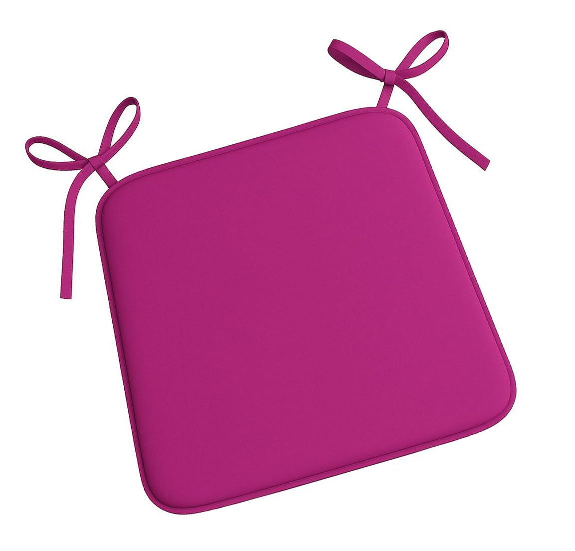 Laam linen Multicolour Chair Seat Pads 38 X 38cm Non Slip Super Soft Square Chair Seat Cushions 3cm Thick Foam Filling With Ties for Home Dining Room, Office, Garden Chairpads (2, Plum)