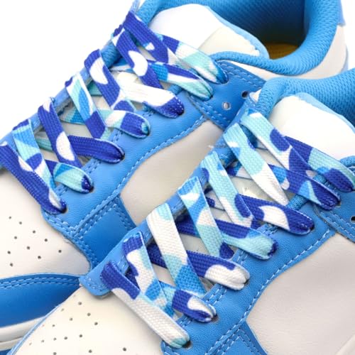 Image of Flat Colorful Shoelaces Gradient Rainbow Shoe Lace Shoestring 2 Pair