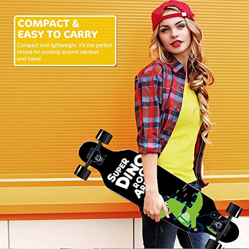 31In Longboard Skateboards - Mini Long Boards For Adults, Teens And Kids. Cruiser Long Board (Dino) #TOP6