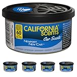 California Scents CCS-422TR Air Freshener, New Car Car Scents (Pack of 4) Long Lasting Refreshing Fragrance, Environmentally Friendly, Light Weight Organic Product Recyclable, Adjustable Vented Lid