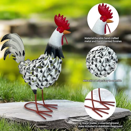 Statues solaires de jardin en forme de poule : cadeau idéal - 6