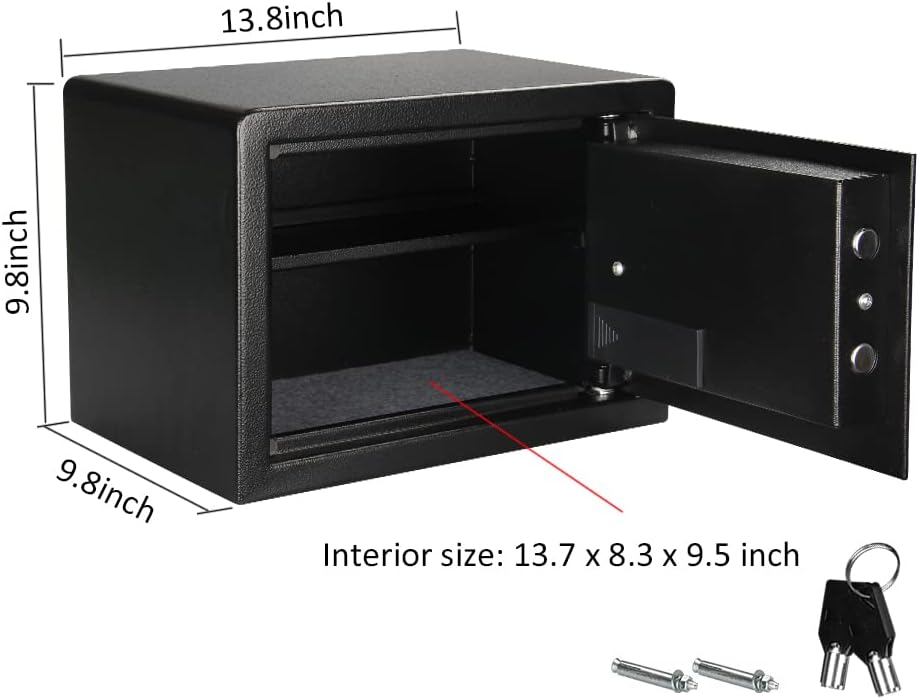 Jovilife 0.8Cubic Fireproof Safe Digital Electronic Safe Security Box,Best Money Safe, Steel Strongbox with Keypad Fireproof Safe Waterproof–Protect Money, Guns, Jewelry, Documents, Passports