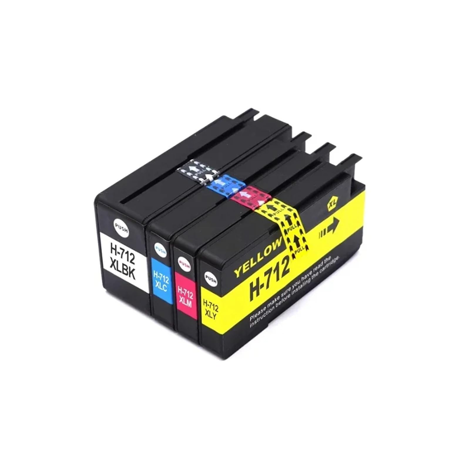 Cartuccia d'inchiostro 712XL, compatibile for HP | Stampante a getto d'inchiostro T210 T230 T250 T650 T630, 3ED71A 3ED67A(2Set)