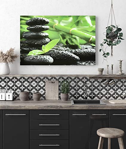 Tableau Zen pierres de basalte multicolore illuminé décoration murale
