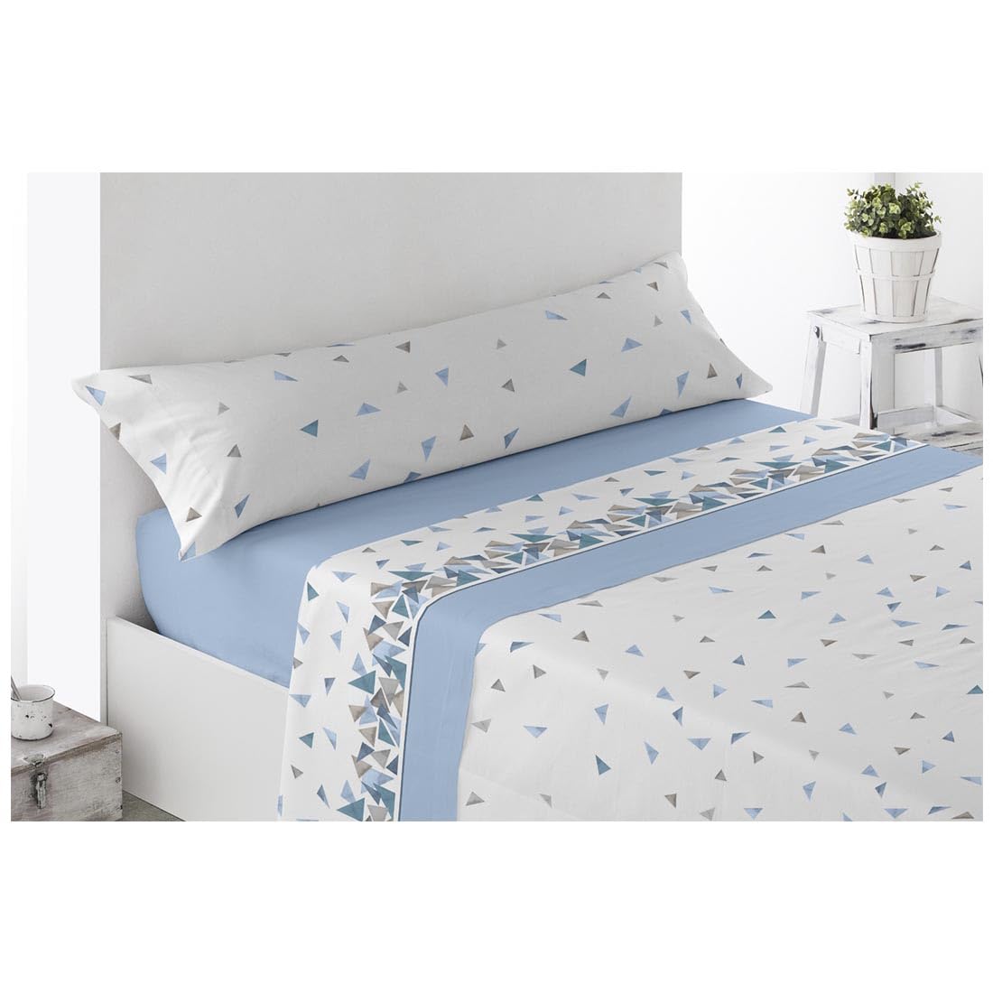 Acomoda Textil – Juego de Sábanas Térmicas de Pirineo. Sábanas de Invierno Tejido Polar para Cama Individual y Matrimonio, 3 Piezas Ropa de Cama Ajustable, Suave y Cálida. (Barbate Azul, Cama 135 cm)