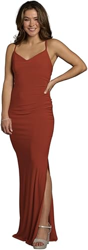 David's Bridal Jersey Cowl Neck Cross Back Sheath Dress, Women's Size XS, Cinnam