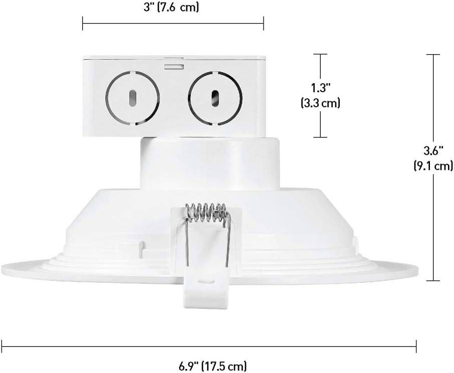 6" LED Integrated Ridged Baffle Round Trim Recessed Lighting Kit 4-Pack, 11 Watts, Energy Star, CEC Title 24 Compliant, IC Rated, Dimmable, White, 6.25" Hole Size,91341 - - 