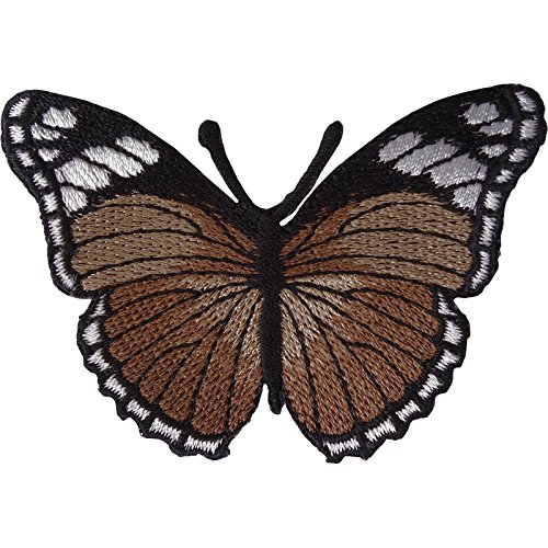 Écusson brodé à coudre ou à thermocoller Motif papillon Marron
