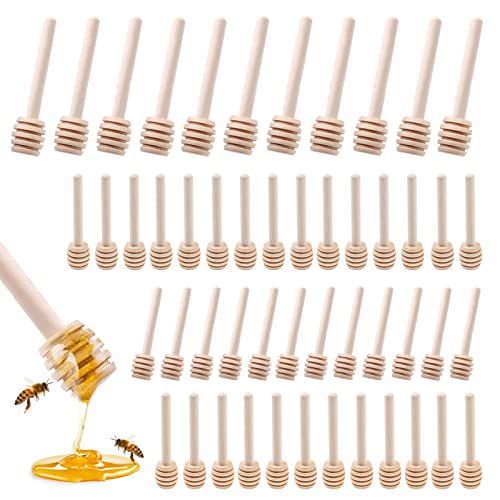 30 Stück Honigrührer aus Holz, Honiglöffel Holz Honiglöffel Holz Honig Dipper Löffel Mini Holzschläger Honiglöffel Set Honigheber Honigspirale...