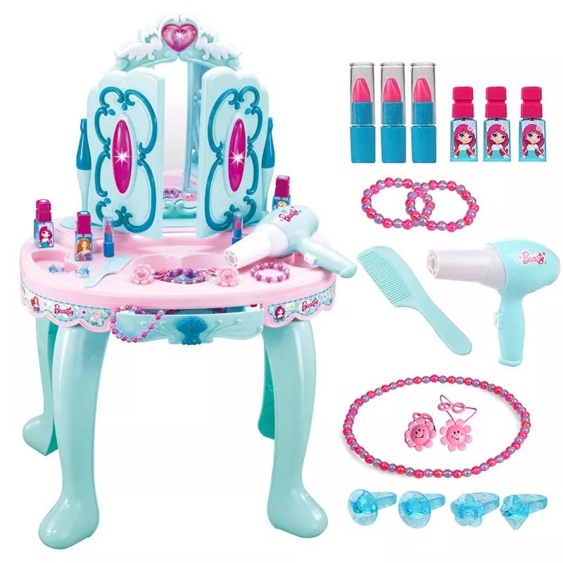 Baybee Kids Dressing Table Beauty Set for Kids Girls with Make up Accessories Toys, Pretend Play Toys for Girls | Role Play Toys for Kids Girls | Kids Beauty MakeUp Set Toys for Girls 2+Years