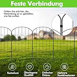 Gartenzaun 10 Stück Komplettset Dekorative Metallzaun Steckzaun, Oberbogen Gartenzaun Metall Zaunelemente, Zaun für Hunde (Oberbogen-A)