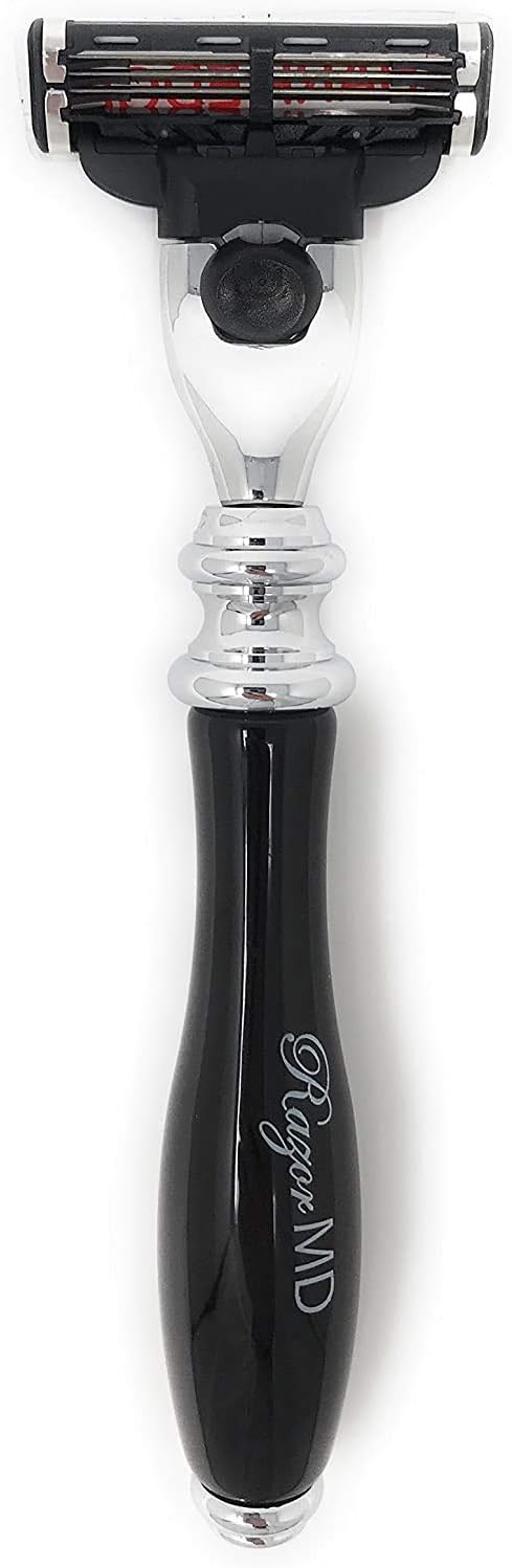 Razor MD Black 360 Custom 3 Blade Razor - Compatible with Gillette Mach 3 Blades