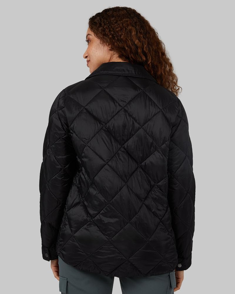32 Degrees Heat Women’s Lightweight Poly-Fill Shirt Jacket – Quilted Snap-Front Shacket - Image 2