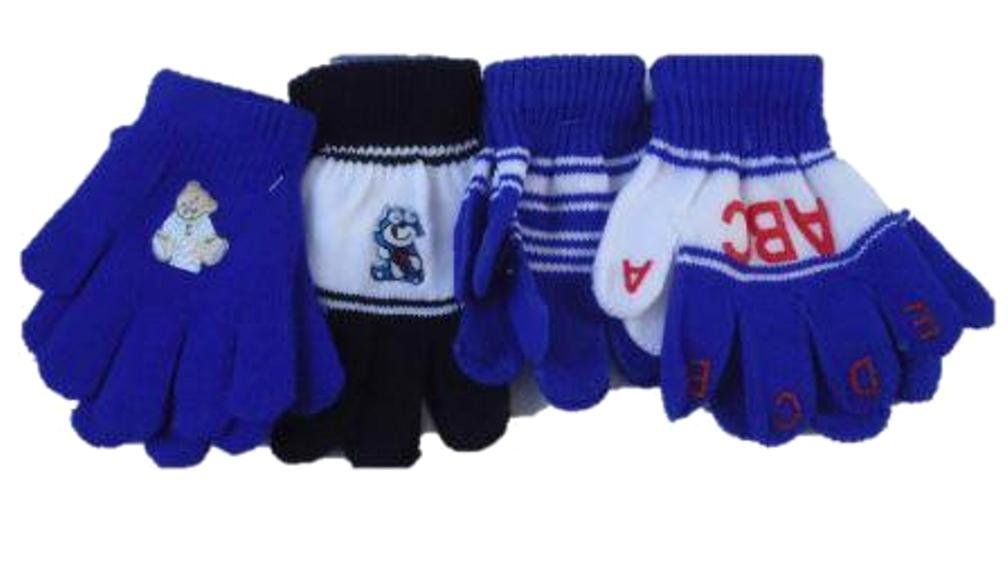 Set of Four Pairs One Size Magic Gloves for Infants and Toddlers Ages 1-3 Years